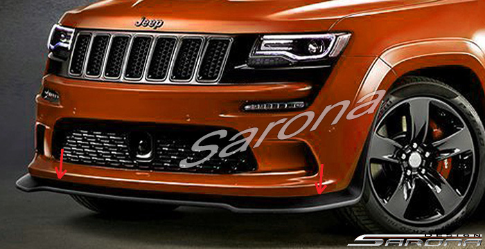 Custom Jeep Grand Cherokee  SUV/SAV/Crossover Front Add-on Lip (2014 - 2016) - $590.00 (Part #JP-008-FA)